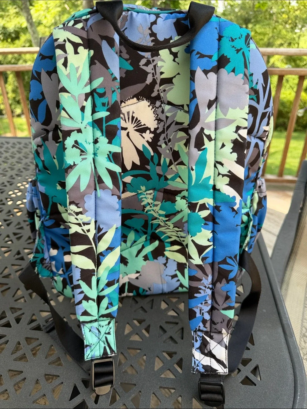 Vera Bradley Blue Teal Floral Print Backpack